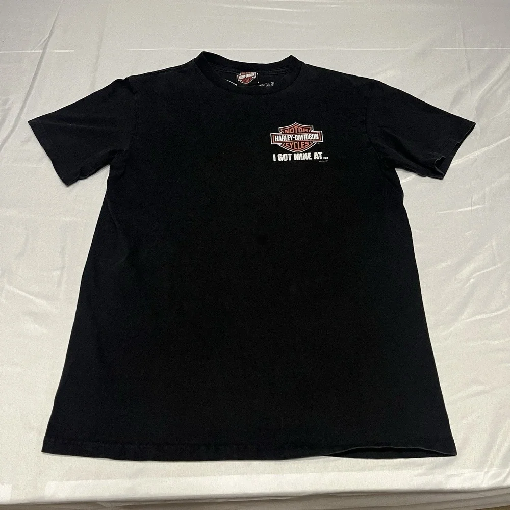 Harley Davidson t shirt Men's Size M Black Panama City Beach Florida Pirate Bike